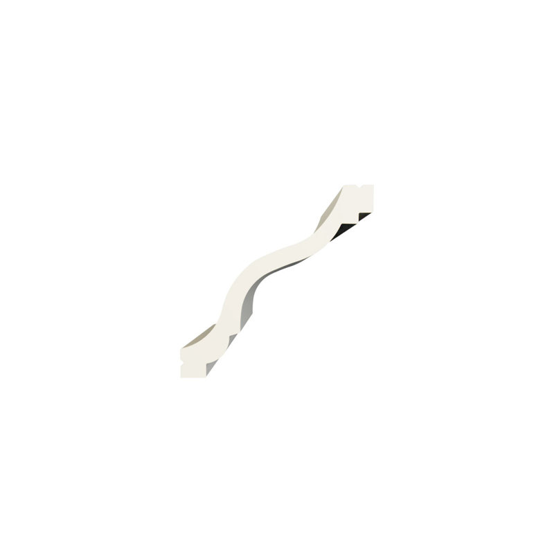 Endurathane June Crown Moulding, 4"H x 4"P x 5 1/4"F x 94 1/2"L, Factory Primed, 4" H x 94.5" W x 4" D