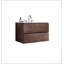 Meuble-lavabo mural en noyer de 30 po avec lavabo en céramique avec trois trous de robinet, grand meuble-lavabo flottant de rangement pour salle de bain moderne, lavabo une pièce sans drain, pré-assemblé