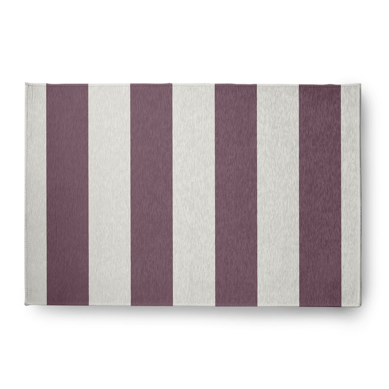 Chenille Striped Indoor / Outdoor Rug, Rectangle 4' x 6'