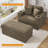 40" Oversized Corduroy Lounge Chair and Ottoman Set with Cup Holders and USB-450837219
