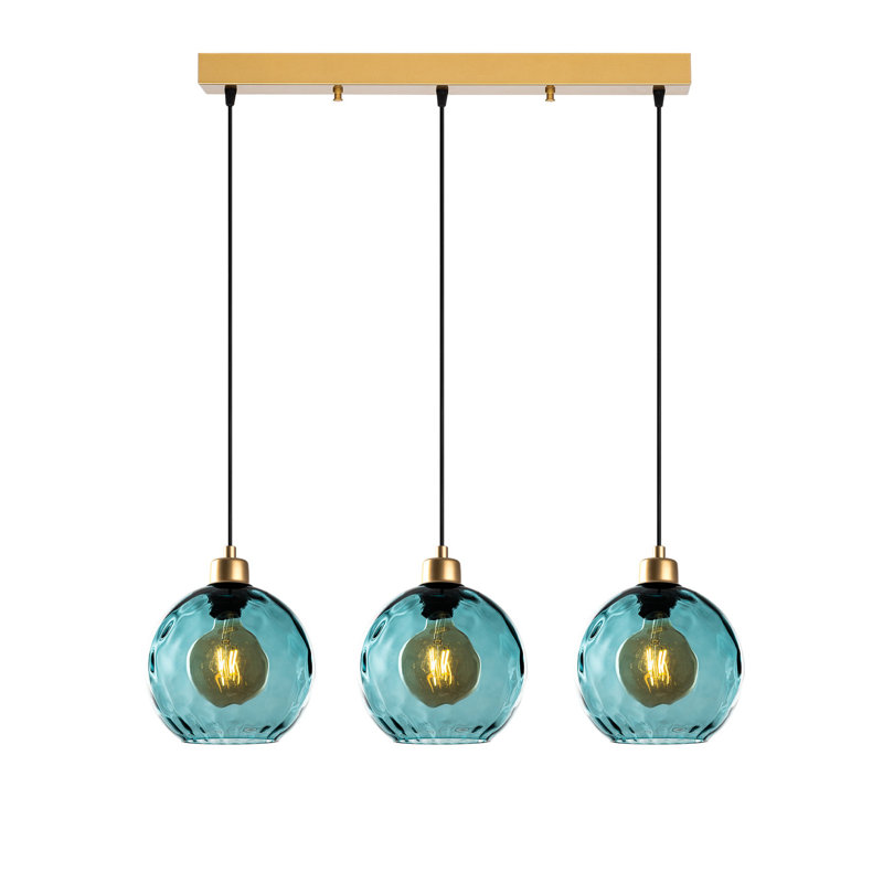 Sheen Chandelier, Gold, Teal