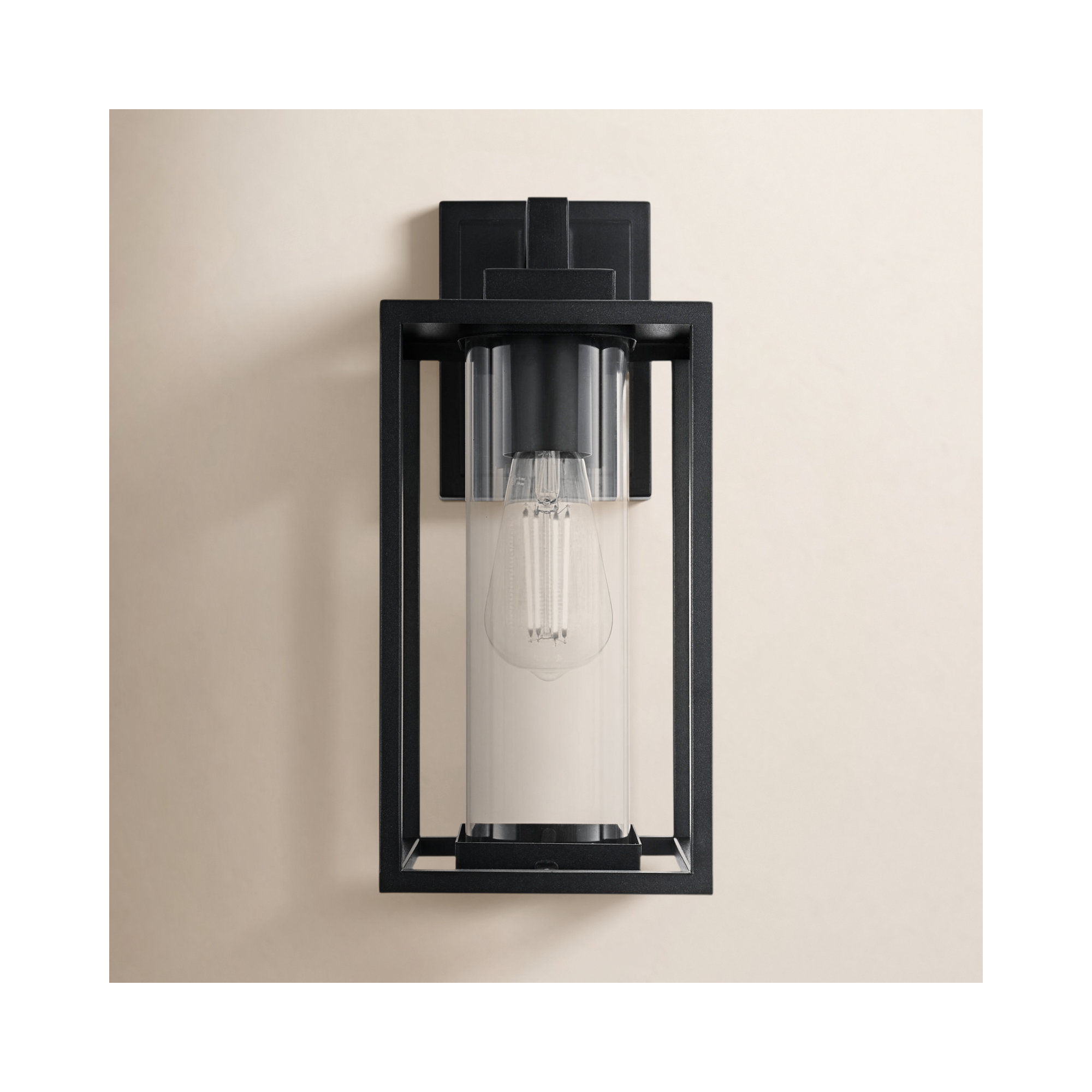 Mickle 6 Inch Outdoor Wall Sconce in Black, 13.5" H x 6" W x 7.5" D