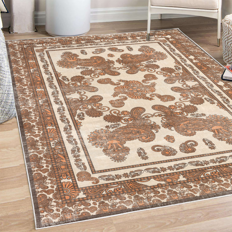 Tapis décoratif Boho, Rectangle 4 pi x 5 pi 5 po