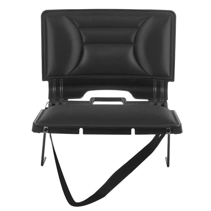 Siège de stade, fauteuil de gradin pliant avec dossier et coussin épais, siège de stade rembourré pour gradin avec sangle d'épaule, crochets, porte-gobelet, matériau, poche latérale, matériau en PP