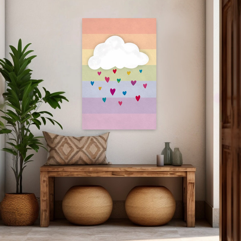 Art mural arc-en-ciel Rain Rain Heart, 48" H x 32" W