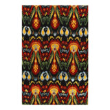Canvello Handmade Black Multi Color IKAT Design Rug - 6' X 9'