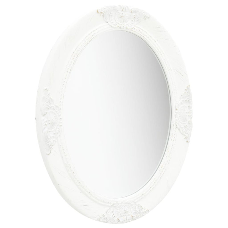 Cann Wood Oval Wall Mirror, White, 60cm H x 50cm W