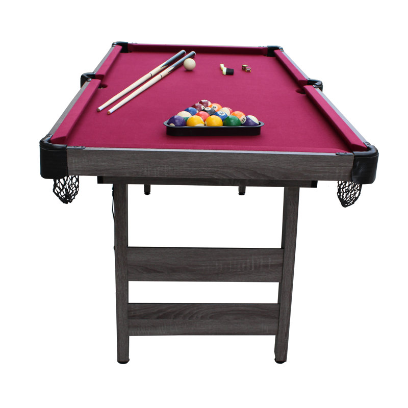 Hathaway 6 Ft Portable Pool Table, Adult Folding Billiard Tables for Game Room with Easy Foldable Storage, Includes Billiard Balls, Cues, Chalk & Brush