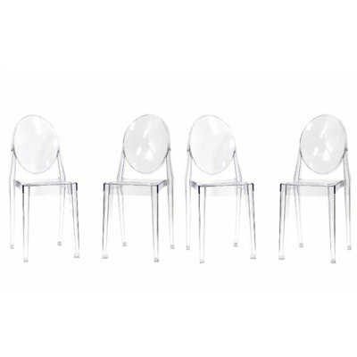 Chaise de salle à manger Modholic Ghost, transparente (ensemble de 2)