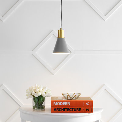 Luminaire suspendu Mid-Century moderne en fer à DEL 1 lumière Zurcher