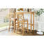 Ensemble repas avec 2 chaises de bar et table rectangulaire de 122 cm, idéal pour les petits espaces, couleur naturel et beige, structure robuste, repose-pieds pour un confort optimal