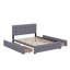 Grand lit plateforme tapissier avec tête de lit classique et tiroirs-403013676