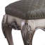 Tabouret de coiffeuse gris et blanc rétro avec siège capitonné