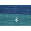 Tapis contemporain en laine bleu / vert Gabbeh Fox - 8 pi 2 po x 9 pi 8 po