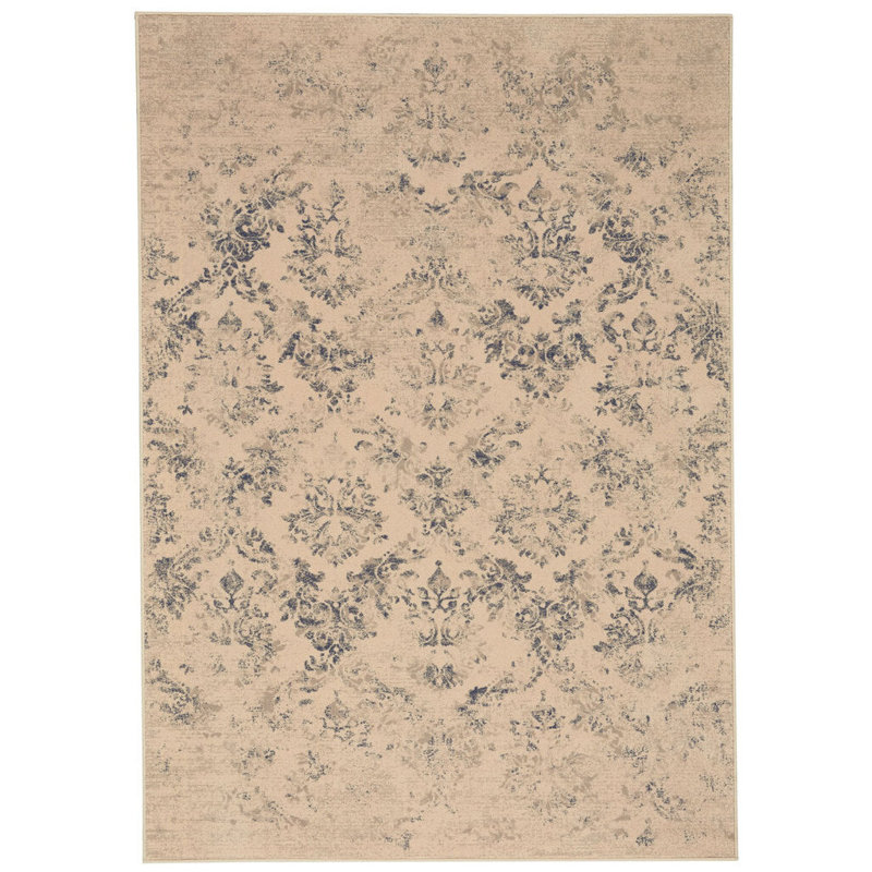 Doretha Performance Wool Damask Indoor Rug, Rectangle 5'3" x 7'6"