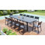 Ensemble de salle à manger d'extérieur en aluminium pour 10 personnes avec chaises empilables et trou pour parasol (ensemble de 11)-946678118