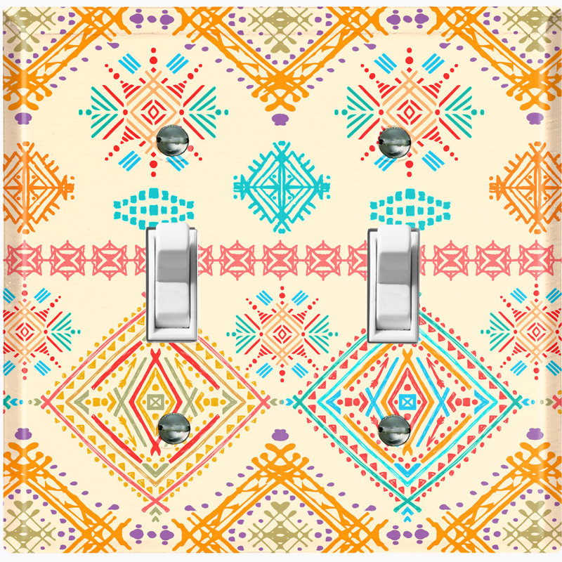 Patterned 2 - Gang Toggle Light Switch Standard Wall Plate