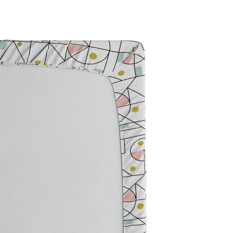 Microfiber Floral Fitted Sheet, Twin XL Fitted Sheet, Geometric