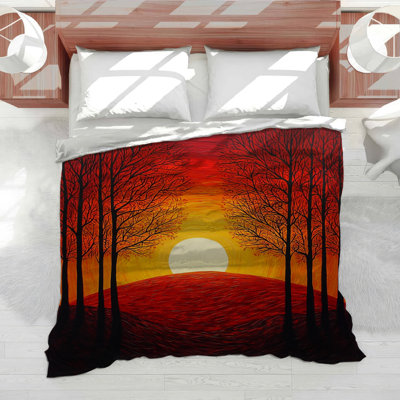 Sunset Trees Bedding Evening Comforter Southwestern