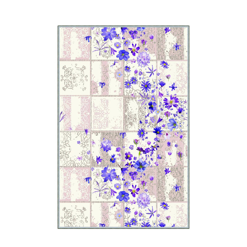 Luxurious Woven Area Rug, 5.9 x 9.2 ft, 100% Polyester, Antibacterial | Non-Slip PVC Felt Dot Underside, 0.3 in Pile Height | Machine Washable, 3D Digital Print, Perfect for Living Room & Bedroom Décor