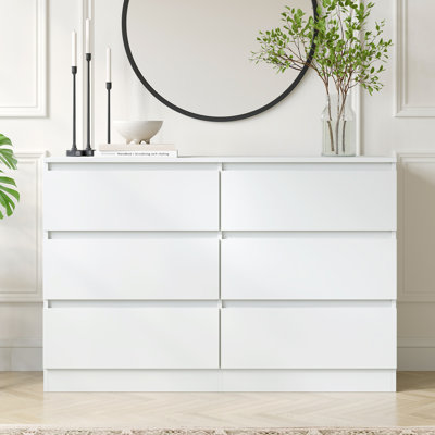 Modern 6-Drawer Dresser with Handle-Free Design & Sturdy Bottom Track – Ample Storage Capacity