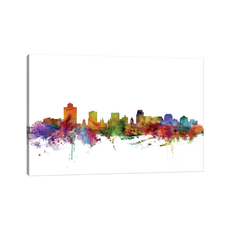 Salt Lake City, Utah Skyline by Michael Tompsett - Wrapped Canvas Gallery-Wrapped Canvas Giclée