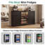  Armoire à café avec mini réfrigérateur et rangement pour le vin, buffet pour la cuisine et la salle à manger, l 55,1 po noir-1861413041