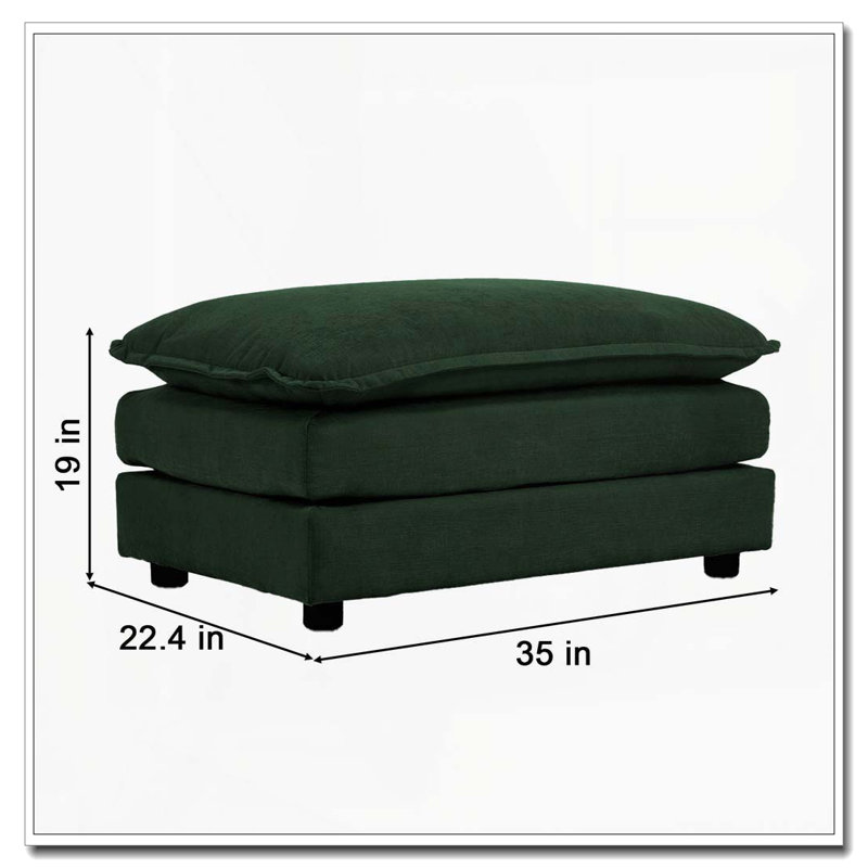 Canapé moderne en tissu pour salon, siège profond rembourré de grande taille, Vert + 3 sièges + 1 fauteuil
