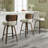 30" Swivel Upholstered Bar Stool with Walnut-Finish Bentwood Frame-1243783468-1243783467