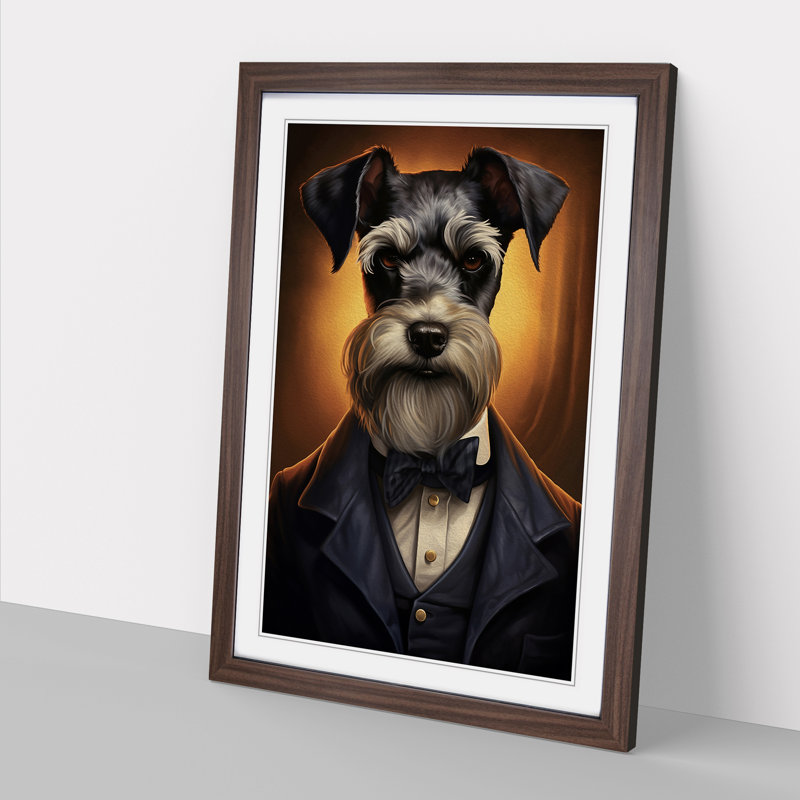 Schnauzer Classicism Art - Framed Print, Walnut Framed, 34cm H x 25cm W x 2cm D