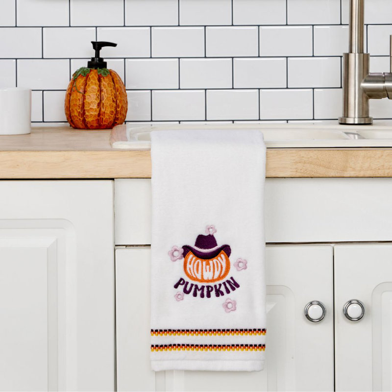 HOWDY PUMPKIN EMB HAND-WHITE