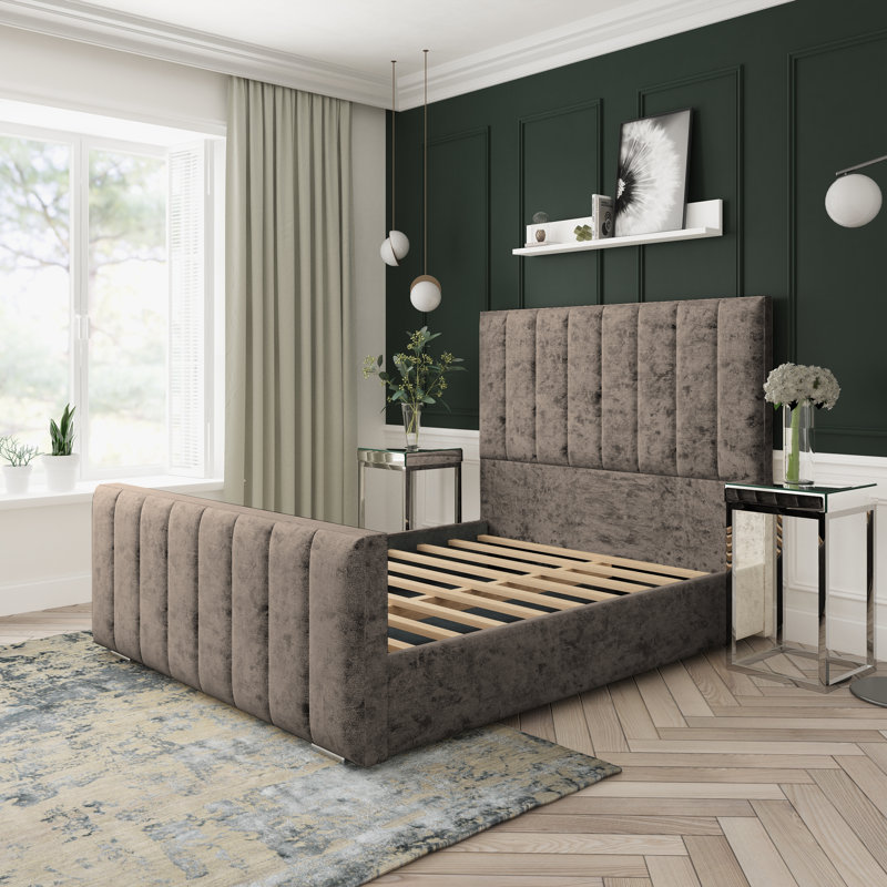Upholstered Bed, Double (4'6), Mink