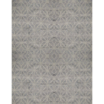 Tapis gris de haute qualité noué à la main