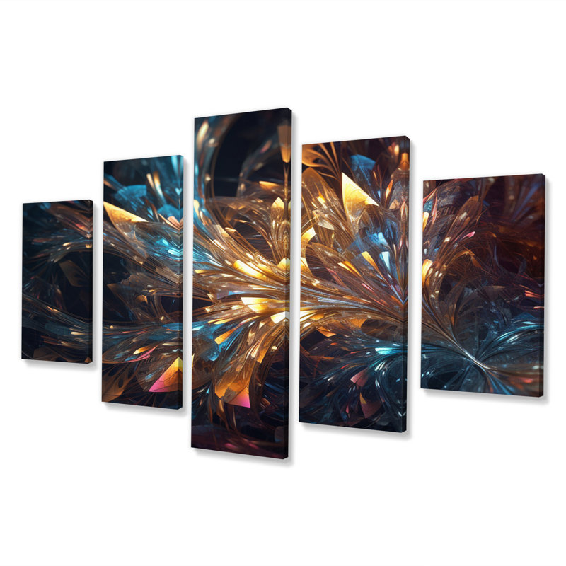 Infinite Galaxy I - fractale, reproduction d'art sur toile - 5 panneaux