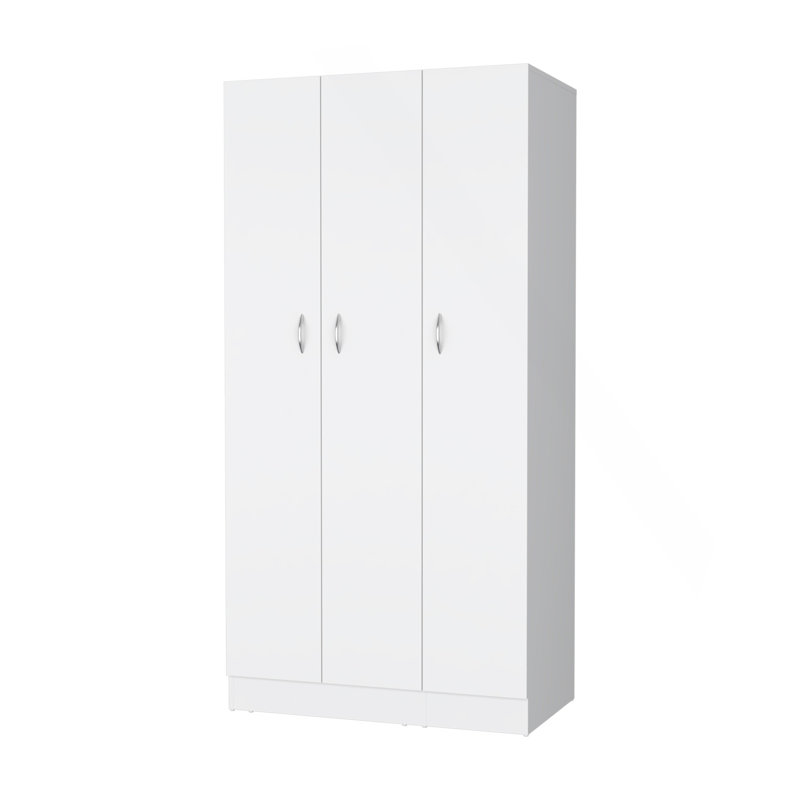 Armoire Casper avec 2 tiroirs, tringle suspendue et 3 portes