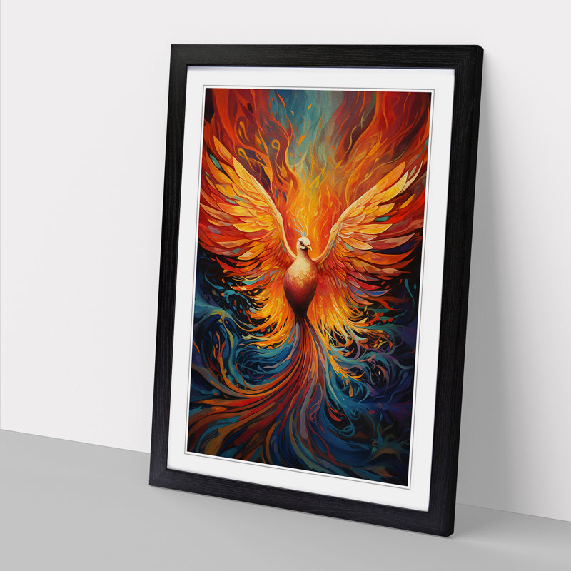 Phoenix Colour Field - Single Picture Frame Print on Wood, Black Framed, 64cm H x 46cm W