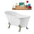 67" Streamline Clawfoot Soaking Acrylic Bathtub With Drain, Clawfeet, and Bamboo Tray-1429522272-1387059608