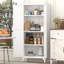 Garde-manger en métal de grande capacité de 64,96 po de hauteur - tablettes réglables et base robuste à quatre pieds (blanc)-1119649726