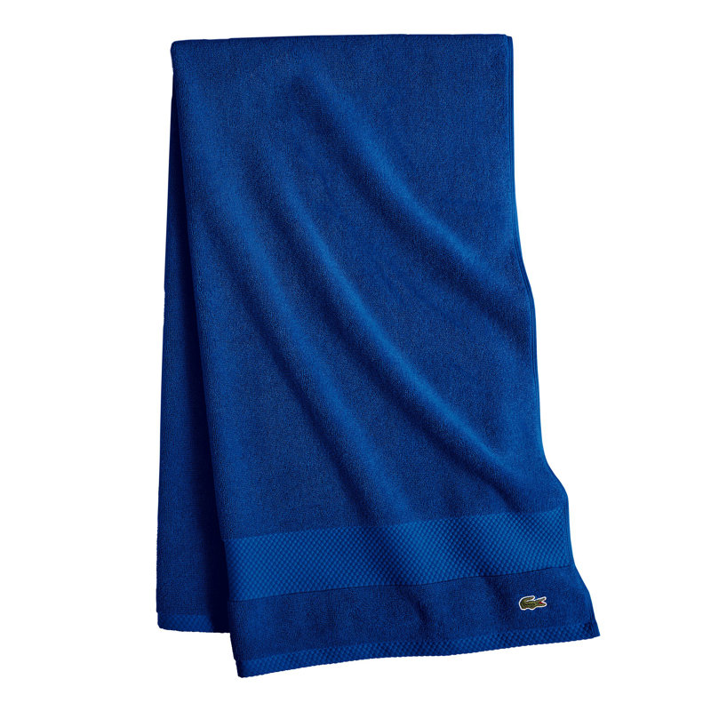 Lacoste Heritage 35" x 70" Supima Cotton Bath Sheet, Ultra Soft Absorbent Towels with Micro-Fresh® Antimicrobial Protection, OEKO-TEX Certified, Single Bath Sheet, Surf Blue