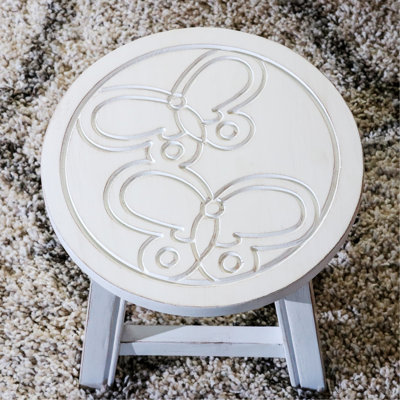 Solid + Manufactured Wood Accent Stool