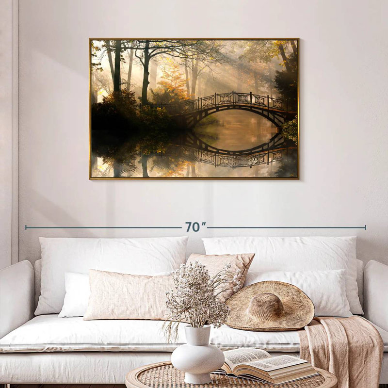 Pont Misty Park, Cadre flottant doré, 43 po x 29 po