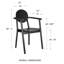 Fauteuil à dossier noir Kassia King Louis
