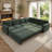 Oversized L-Shaped Convertible Sofa Bed with Removable Cushions