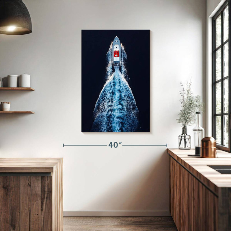 Mehar Speedboat In Motion, 39" H x 26" W