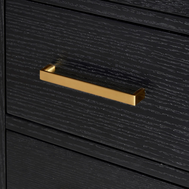 Ensemble de meuble-lavabo simple 43 po Amariani, Chêne noir / laiton satiné, Ovale