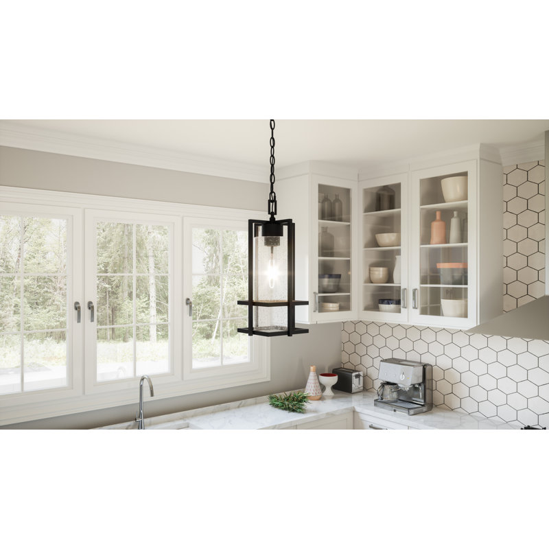 Mini-luminaire suspendu 1 lumière noir terre