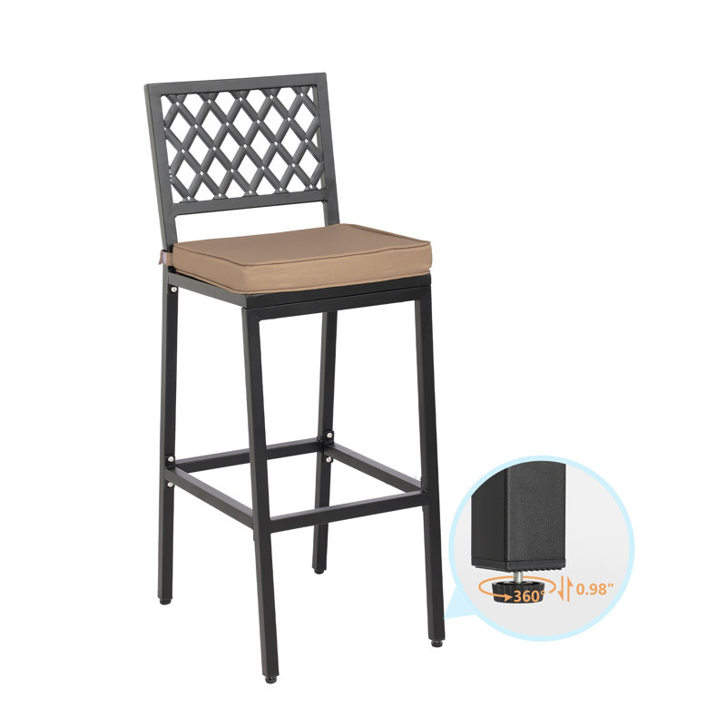 Tabouret de bar 40,1 po avec coussin Randin, Noir