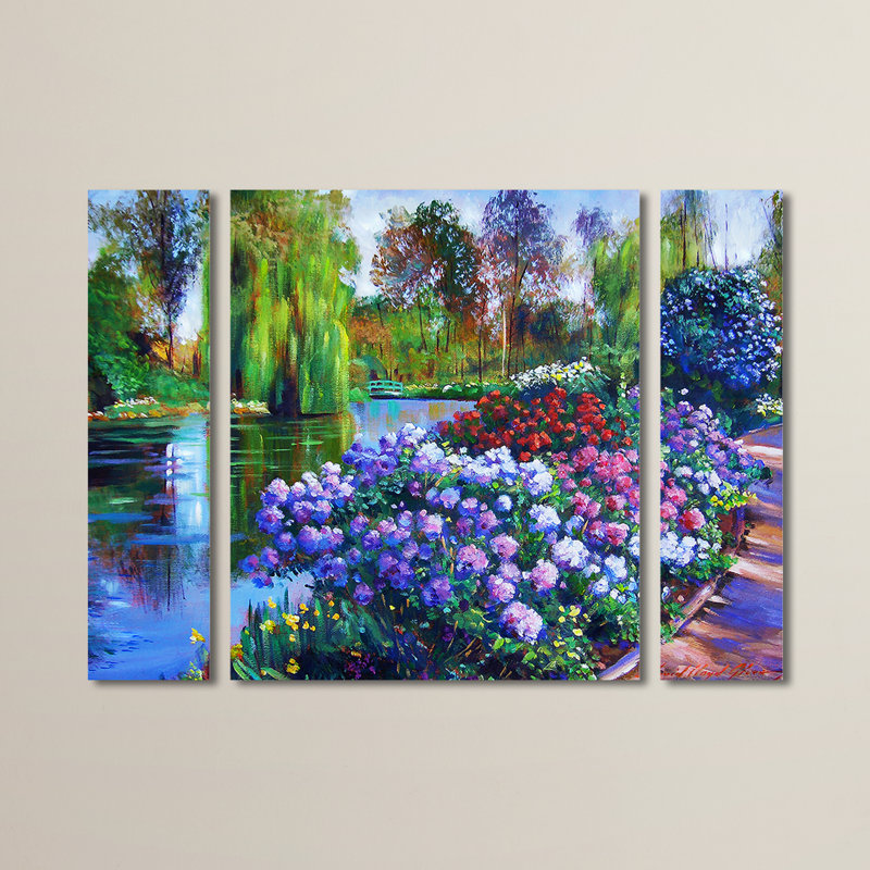 « promesse of spring », ensemble de 3 reproductions d’art sur toiles tendues, H 30 po x l 41 po x P 2 po