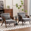Fauteuil d'appoint rembourré en bois massif avec coussin supplémentaire Juriana-1200444619