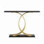 Console 43 po moderne étroite, table d'entrée noire et dorée avec pieds en métal entrelacés, table d'appoint pour le couloir